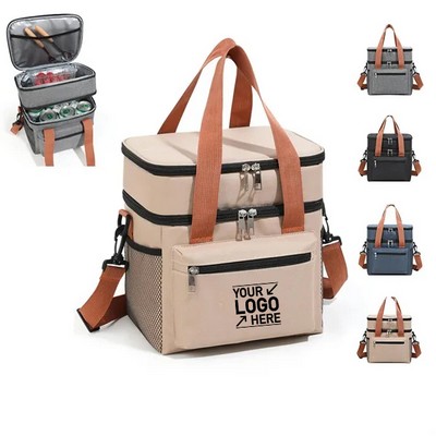 Insulated Double Layer Portable Lunch Bag