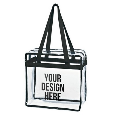 Custom Transparent zipper tote bag