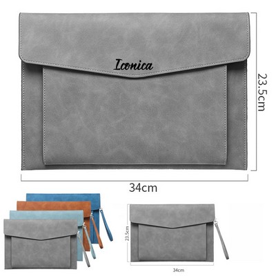 PU Leather A4 2 Pockets Document Holder