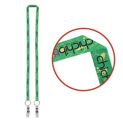 1/2" Dual LA-214 Attachment Sublimation Lanyard (Factory Direct) 10-12 Weeks Ocean