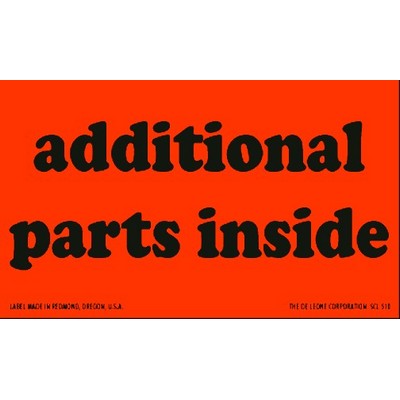 Additional Parts Inside Paper Labels - 3" x 5"