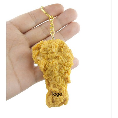 Funny Simulation Chicken Leg Keychain Tag