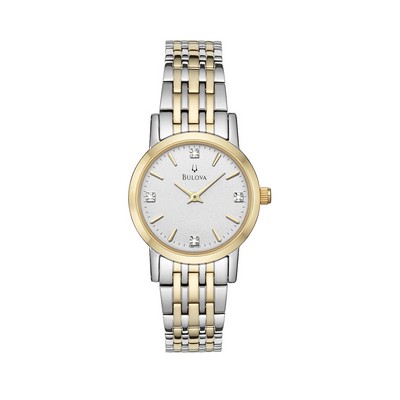 Bulova® Ladies Two Tone Watch w/Diamond Markers