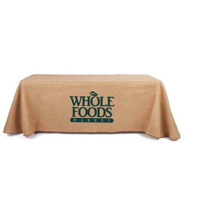 6' Custom Printed Burlap Table Throw - Single Color Print