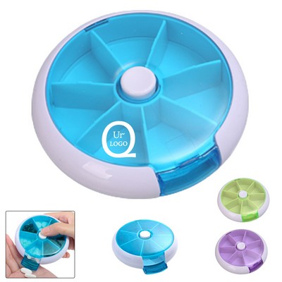 Rotating 7 Compartment Pill Organizer 
