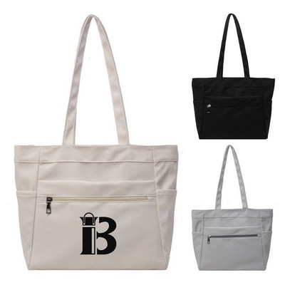 Portable Tote Bag With Zipper Pocket