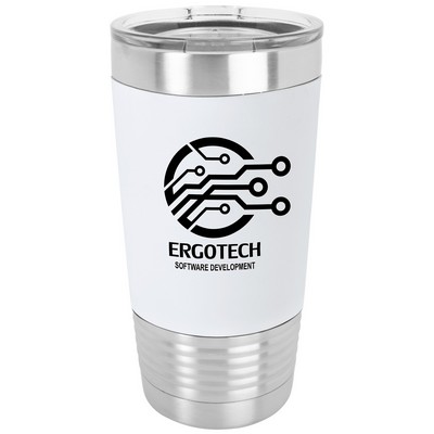 20 oz. Polar Camel White/Black Tumbler w/Silicone Grip
