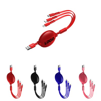 3 In 1 Retractable Multi Charging Cable Cell Phone Charger