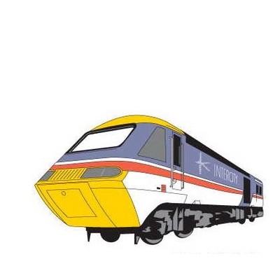 Modern Train Promotional Magnet w/ Strip Magnet (3 Square Inch)