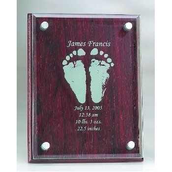 Rosewood Finish Plaque w/Glass Top (6"x8")