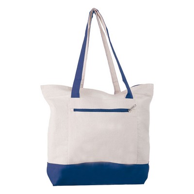 Q-Tees of California® Zipper Tote w/Color Handles