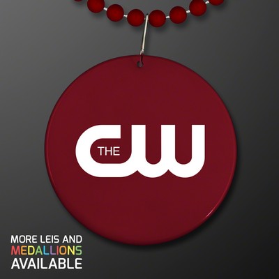 University Crimson Red Medallion with Beaded Necklace (Non-Light Up) - Domestic Print