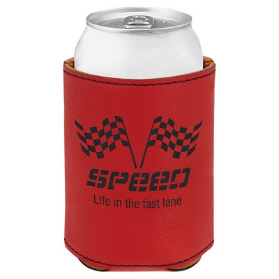 3 3/4" Red Leatherette Beverage Holder