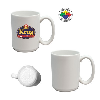 15 Oz. Vitrified White USA El Grande Mug (Screen Printed)