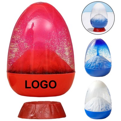 Volcanic Egg Liquid Hourglass With Base