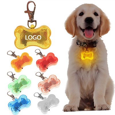 2" Pets Custom Plastic LED Flashing Bone-Shaped Collar Pendant