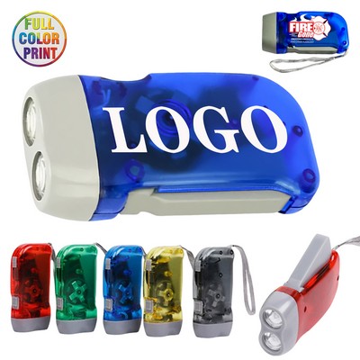Full Color Hand Crank Flashlight