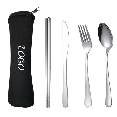 Portable Stainless Steel Cutlery 4 Pieces Set