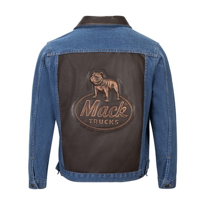 Embossed Denim/Leather Jacket