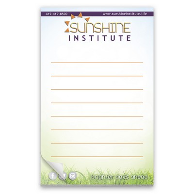Paper Note Pad 3 1/2 x 5 1/2, 25 pages w/ mag 4CP