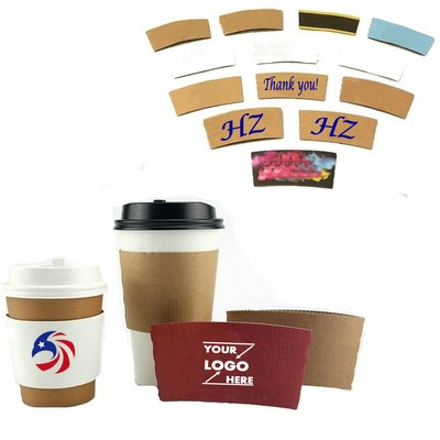 Full Color Printed Craft Paper Coffee Cup Sleeves