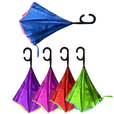 Inverted Umbrella Manual Open Reverse Closed