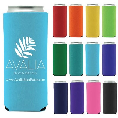 Slim Collapsible Neoprene Can Cooler (3 Sided Imprint)