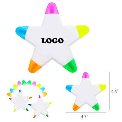 5-In-1 Colorful Star Highlighters