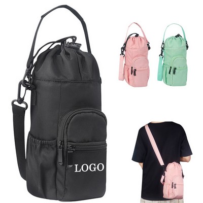 Insulated Water Bottle Carrier Bag with Padded Handle Strap