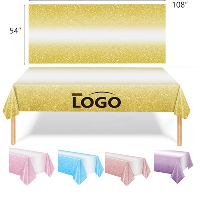 Rectangle Tablecloth Sequin Printed Plastic Table Cloth