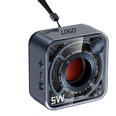 Mini Plastic Clear Wireless Speaker W/ Handle Strap