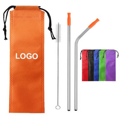 Reusable Stainless Steel Straws with Pouch