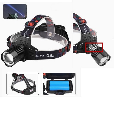 Rechargeable LED Headlamp with Laser Beam