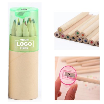 12 Colored Pencil Set in Tube w/Sharpener