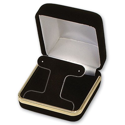 Arthur Velour Metal Earring Tree Box w/Gold Trim