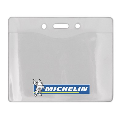 Horizontal Vinyl Badge Holder - Convention Size