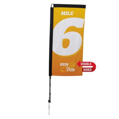 7' Premium Rectangle Sail Sign Flag, 2-Sided, Ground Spike