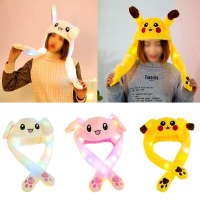 Plush Animal Hat With Inflatable Swing Ears