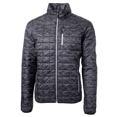 Cutter & Buck Rainier PrimaLoft? Mens Eco Insulated Full Zip Printed Puffer Jacket