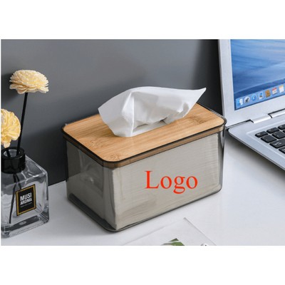 Household Transparent Bamboo Tissue Box