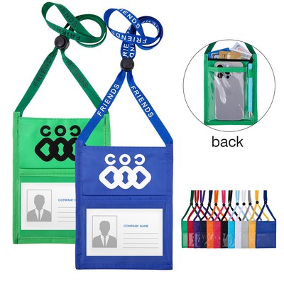 Premium Double Window Pouch With Lanyard