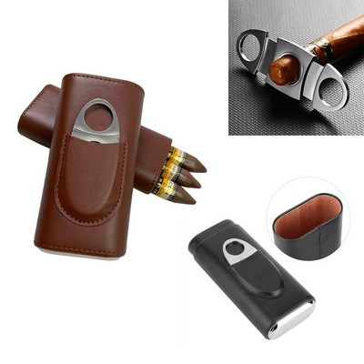 Leather Cigar Case w/Cutter