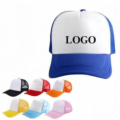 Five-Panel Baseball Visor Advertising Cap In Two-Tone Style With Breathable Mesh