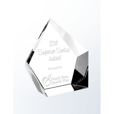 Pentagon Block Optic Crystal Award (5¼"x4-7/8")
