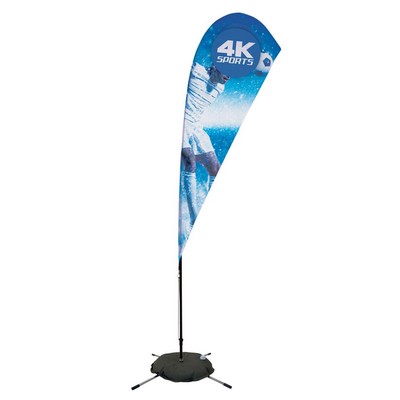8' Streamline Teardrop Sail Sign Flag, 1-Sided with Scissor