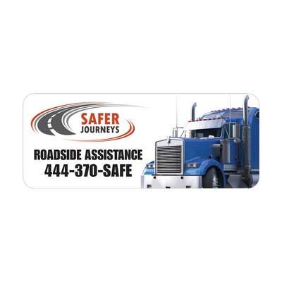 Rectangle Sticker | Round Corners | 1" x 2 1/2"| White Vinyl | Ultra Removable Adh Back | Digital