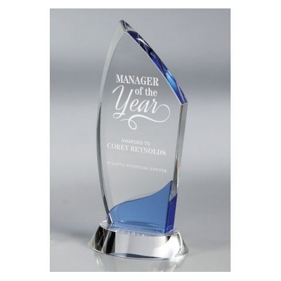Crest Blue - Small optical crystal award