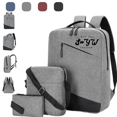 Schoolbag Crossbody Handbag Clutch Three Piece Set