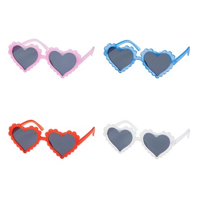 Kids Dotted Heart Frame Sunglasses