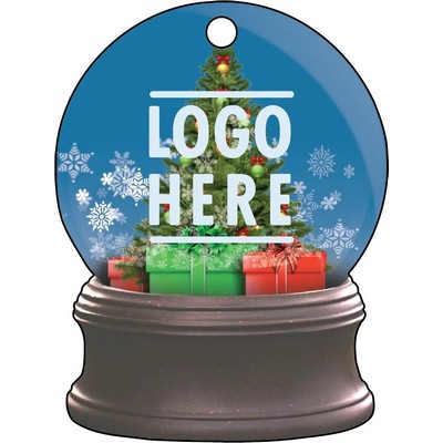 Full Color Acrylic Ornaments - Snow Globe w/ Snowflakes/Tree
